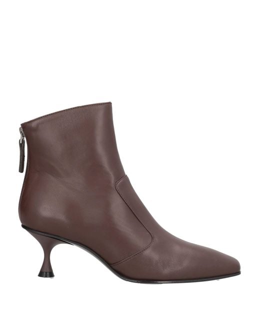 Fabiana Filippi Brown Dark Ankle Boots Leather