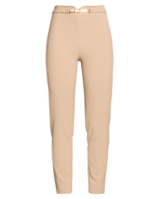 SIMONA CORSELLINI Natural Pants Polyester, Viscose, Cotton, Elastane