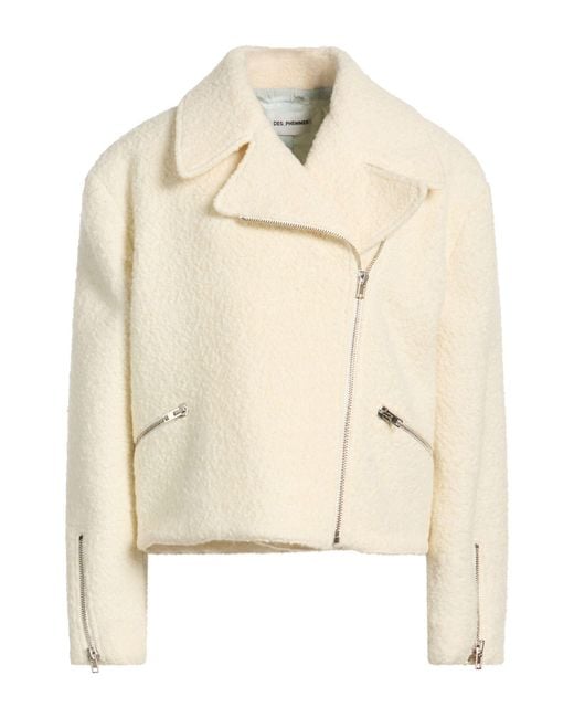 DES_PHEMMES Natural Ivory Jacket Virgin Wool, Cotton, Viscose, Polyamide