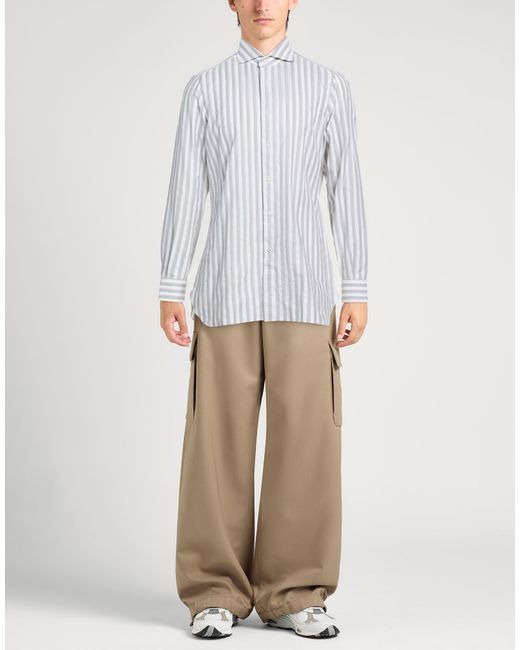 Isaia White Light Shirt Cotton for men