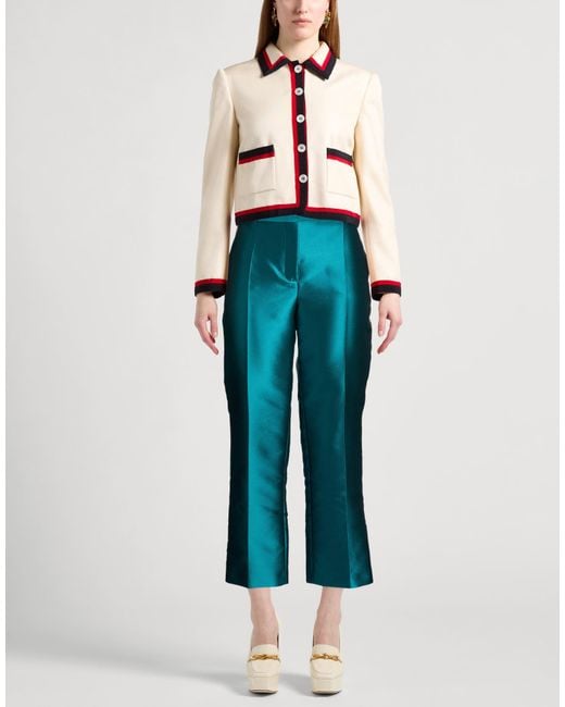 Alberta Ferretti Blue Pants Polyester, Silk