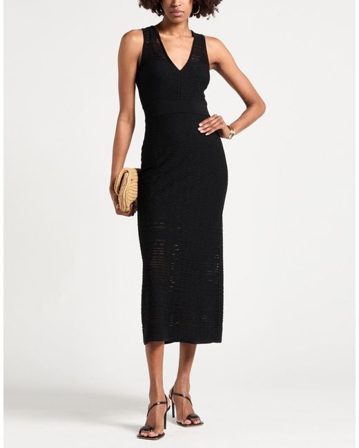 Missoni Black Midi Dress Wool, Viscose, Synthetic Fibers, Metallic Fiber, Elastane
