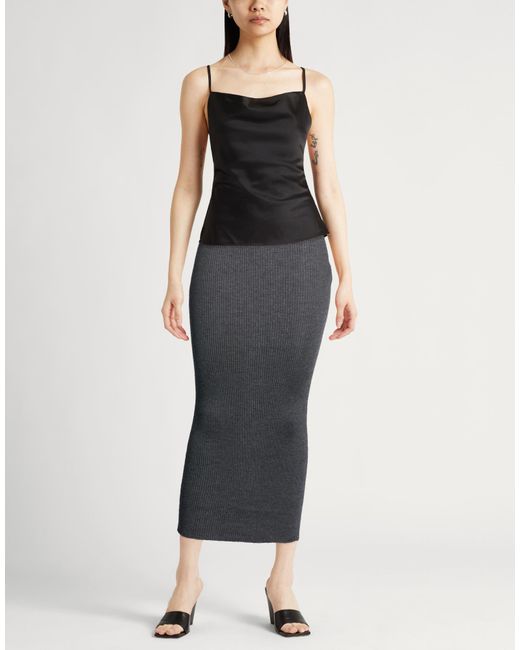 Semicouture Gray Midi Skirt