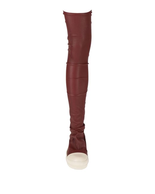 Rick Owens Red Sneakers Leather