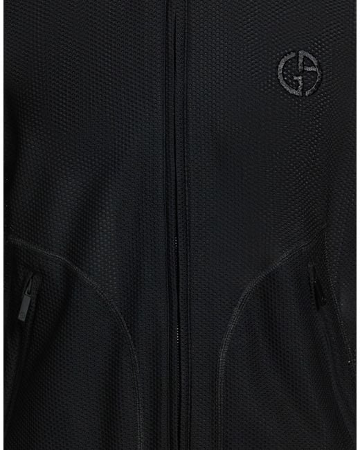 Giorgio Armani Black Sweatshirt Polyamide, Elastane for men