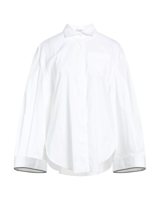 Brunello Cucinelli White Shirt Cotton, Polyamide, Elastane