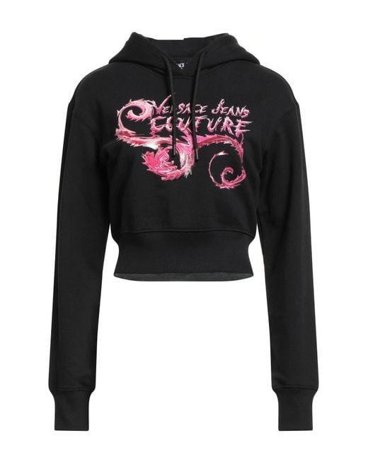 Versace Jeans Couture Black Sweatshirt Cotton, Elastane