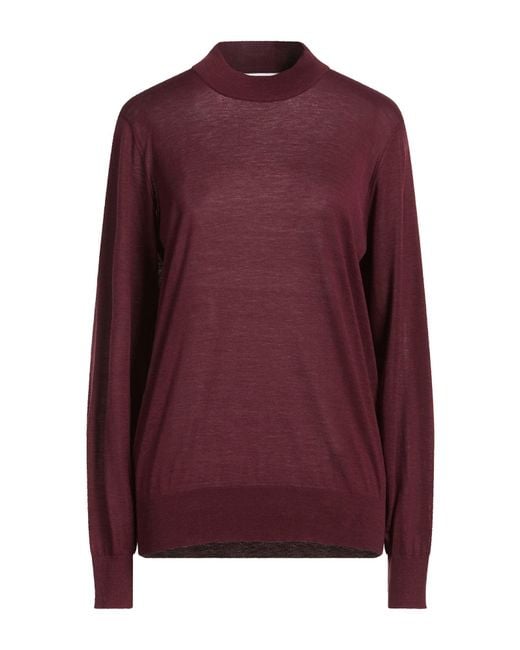 Brunello Cucinelli Purple Turtleneck Silk, Cotton