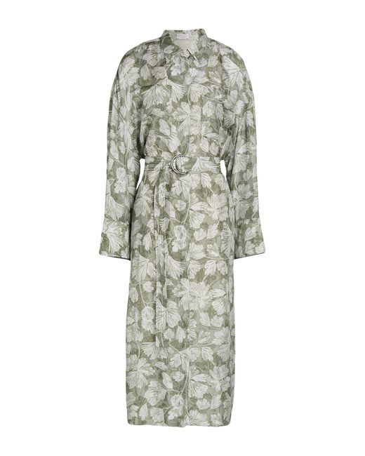 Brunello Cucinelli White Midi-Kleid