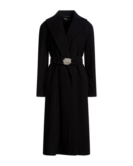 La Petite Robe Di Chiara Boni Black Coat Virgin Wool, Polyamide, Cashmere