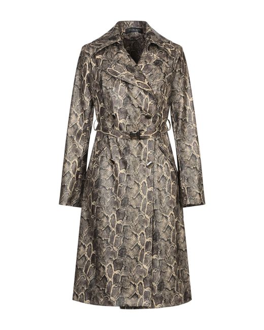 Nora Barth Gray Overcoat & Trench Coat Polyurethane, Polyester