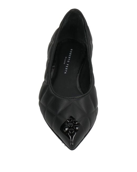Roberto Festa Black Ballet Flats Textile Fibers