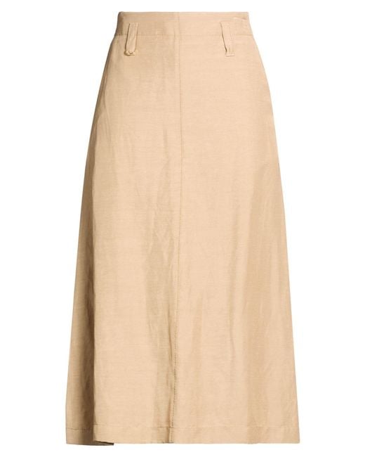 SEVENTY VENEZIA Natural Midi Skirt Bamboo, Linen
