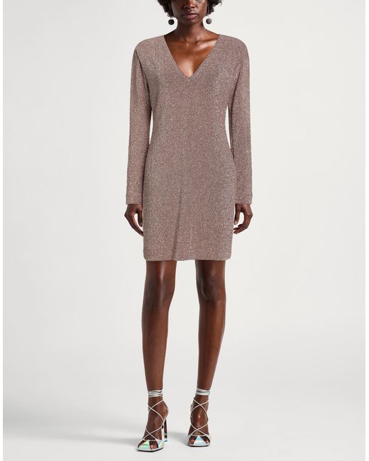SEVENTY VENEZIA Brown Mini Dress Polyester, Polyamide, Elastane