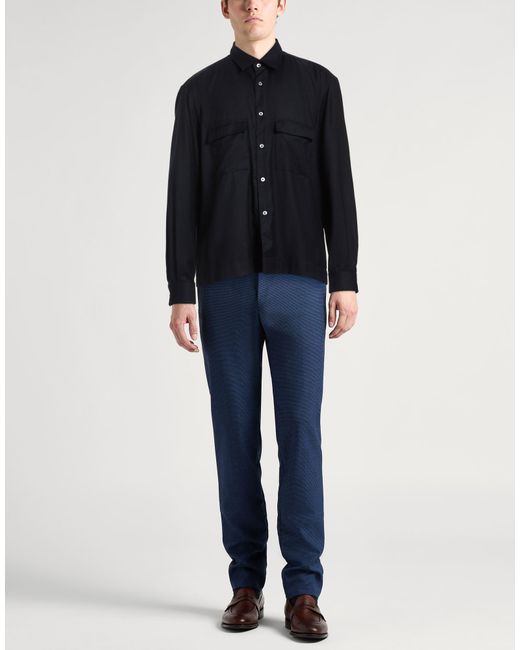 Xacus Blue Midnight Shirt Virgin Wool for men
