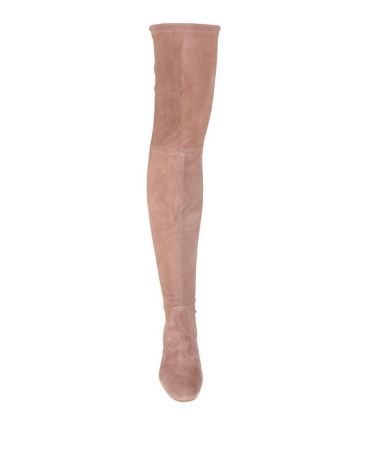 Stuart Weitzman White Boot Leather