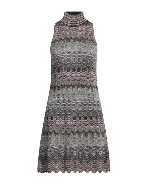 Missoni Gray Mini Dress Viscose, Metallic Fiber
