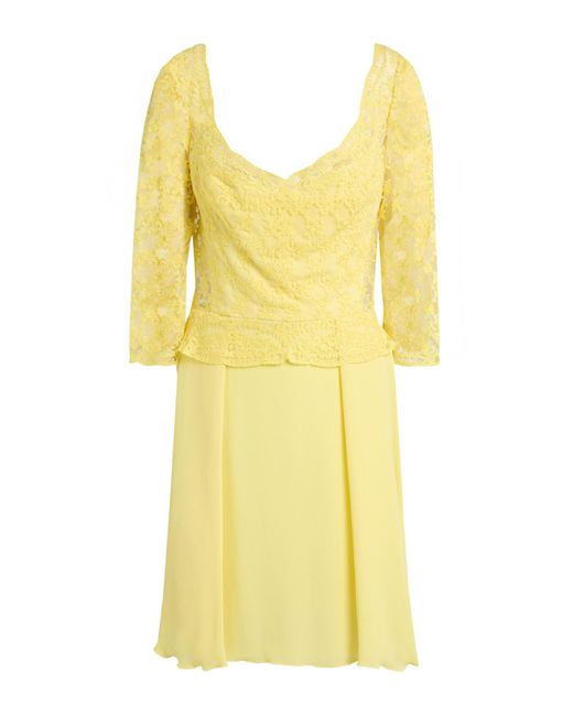 Ermanno Scervino Yellow Mini Dress Viscose, Polyamide, Polyester, Silk
