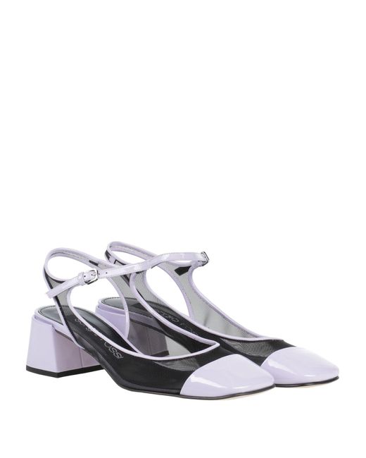 Sergio Rossi White Lilac Pumps Leather, Textile Fibers