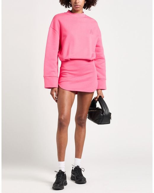 The Attico Pink Coral Mini Dress Cotton, Elastane