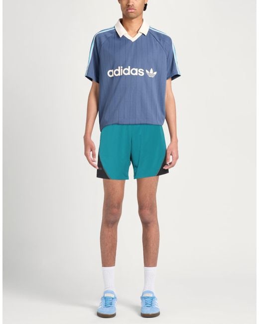 EA7 Blue Polyester-Elastane Athletic Shorts for men