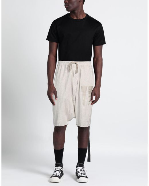 Rick Owens White Light Shorts & Bermuda Shorts Cotton for men
