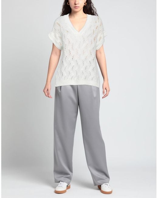 Eleventy White Pullover