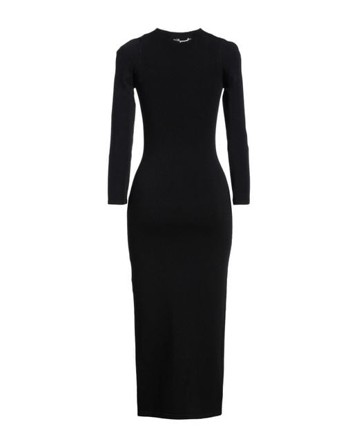 DSquared² Black Midi Dress Viscose, Polyester