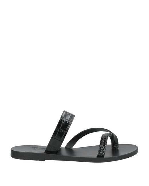Ancient Greek Sandals Black Thong Sandal Leather