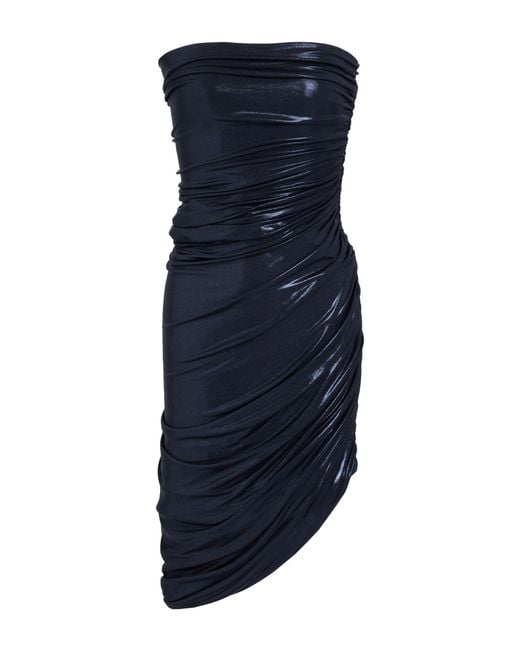 Norma Kamali Blue Midnight Mini Dress Polyester, Elastane