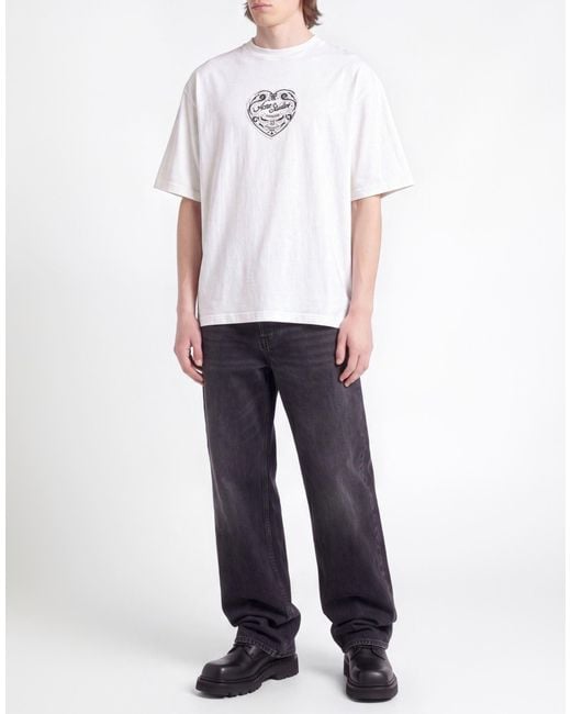 Acne White T-Shirt Cotton for men
