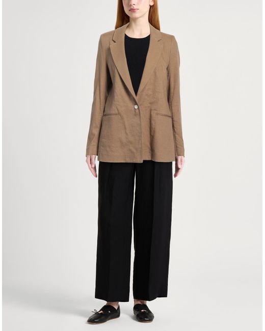 Jacob Cohen Brown Camel Blazer Cotton, Linen, Elastane