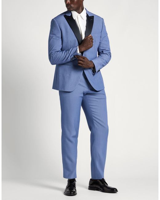 Tombolini Blue Suit Polyester, Viscose, Elastane for men
