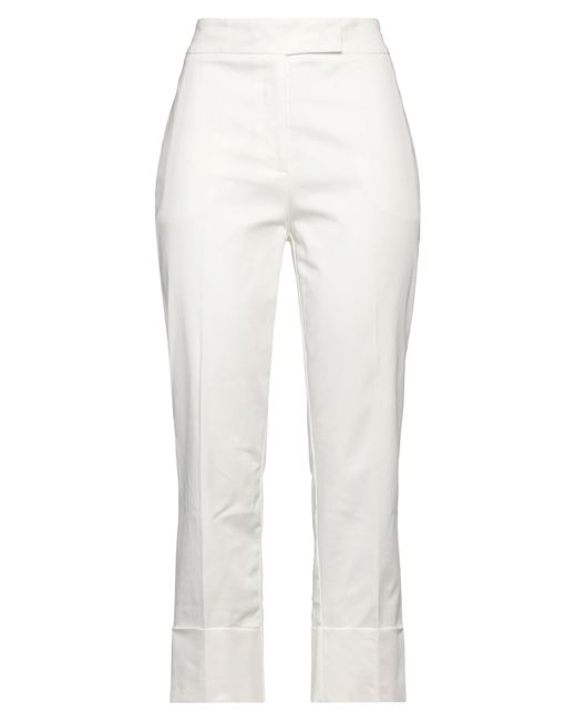 RUE DU BAC White Pants Cotton, Elastane