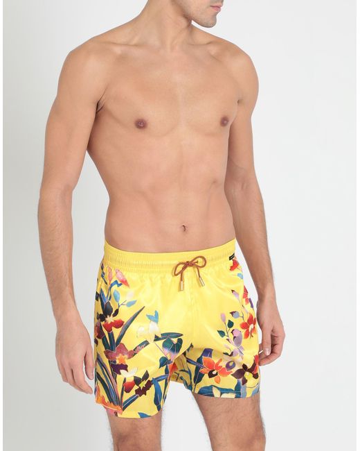 Etro Yellow Swim Trunks for men