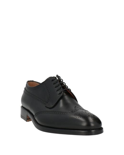 Moreschi Black Lace-Up Shoes Leather for men