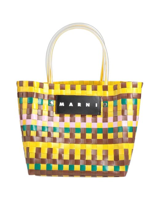 Marni Yellow Handbag Polypropylene, Bovine Leather