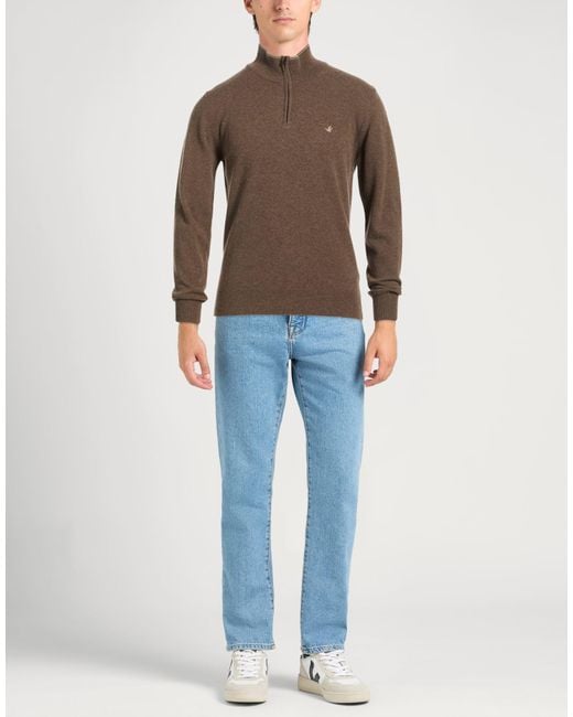 Brooksfield Brown Turtleneck Virgin Wool for men