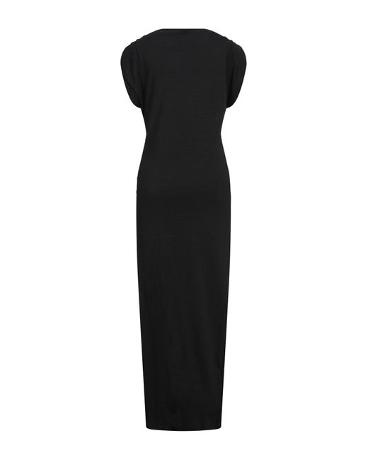 Isabel Marant Black Maxi Dress Polyamide, Linen, Virgin Wool