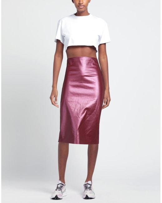 Rick Owens Red Denim Skirt