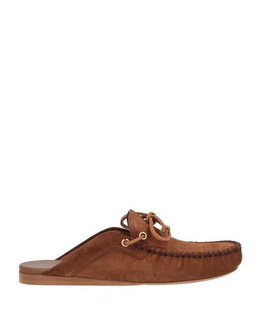 Céline Brown Camel Mules & Clogs Calfskin