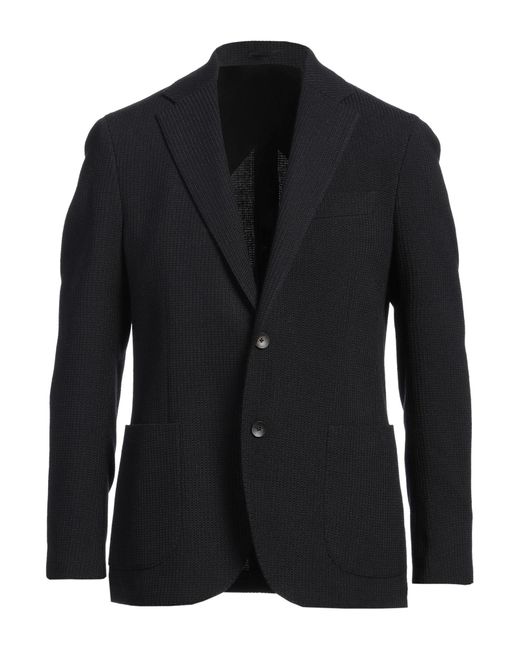 Lardini Black Blazer Wool, Cotton, Elastane for men
