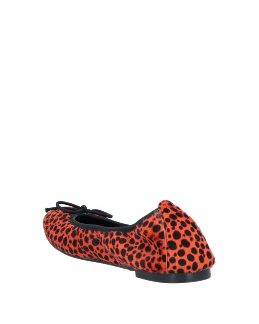 Daniele Ancarani Red Ballet Flats Leather