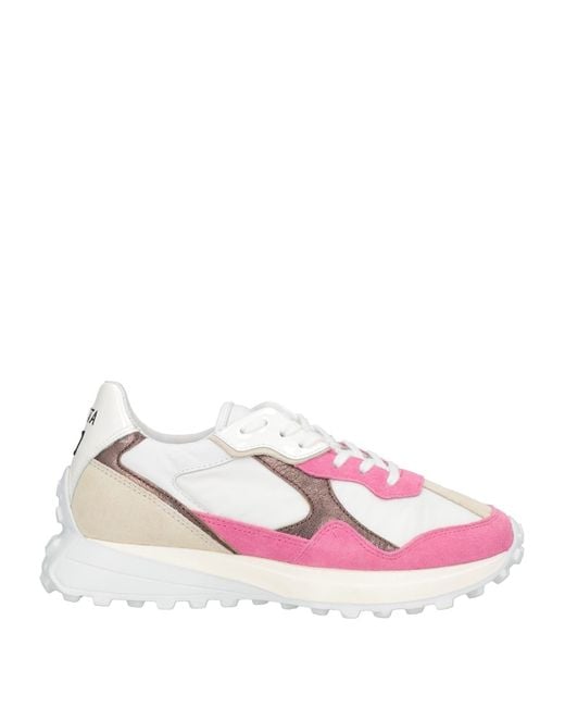 Date Pink Sneakers Leather, Textile Fibers