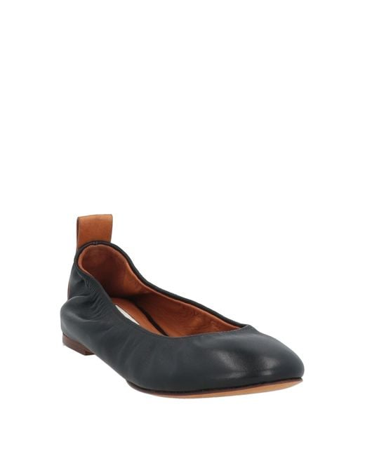 Lanvin Black Ballet Flats Lambskin, Calfskin