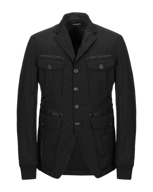 DSquared² Black Jacket Polyester for men