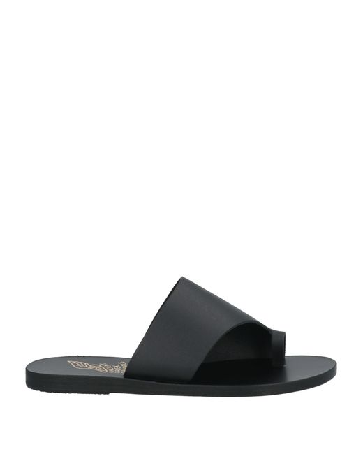 Ancient Greek Sandals Black Thong Sandal Cowhide