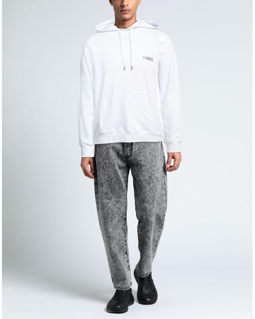 Felpa di 14 Bros in White da Uomo