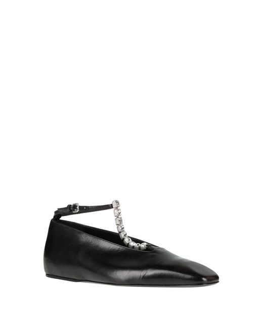 Jil Sander Black Ballet Flats Leather