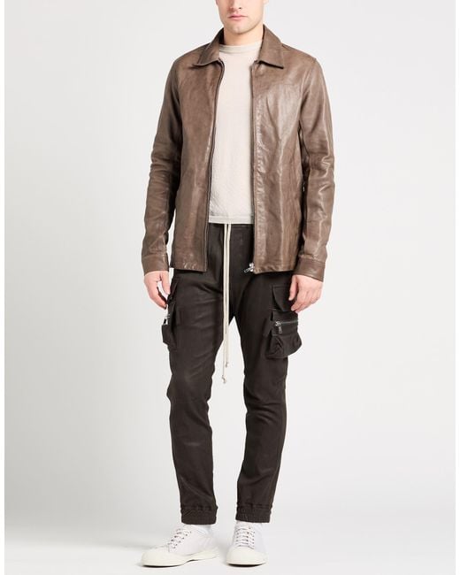 Rick Owens Brown Jacket Lambskin for men